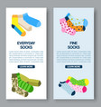 colorful socks dotted stripped and bright vector image