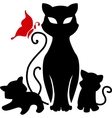 cat with kittens vector image