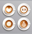 latte coffee art set vector image