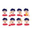 man skin care funny guy shave process vector image