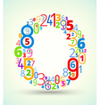 letter o colored font from numbers vector image vector image