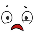 worried face emoji hushed feeling comic vector image