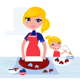 child helping mother vector image