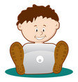 computer kid vector image vector image