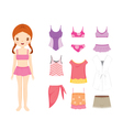 girl in bikini and clothes set for summer vector image