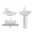 sink realistic bathroom items white ceramic vector image