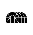 cutout silhouette greenhouse hemisphere vector image vector image