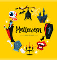 halloween - modern cartoon style colored rounded vector image vector image
