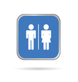 man and woman icon blue white silhouette vector image
