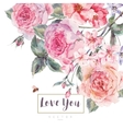 spring vintage floral greeting card vector image