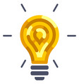 golden light bulb icon bright idea logo vector image