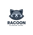 logo racoon simple mascot style vector image