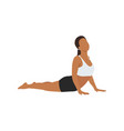 woman doing cobra pose or bhujangasana exercise vector image