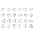 arrow outline icons set on white background vector image
