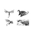 dragon in vintage style mythological animal vector image vector image