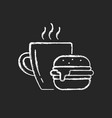 lunch chalk white icon on dark background vector image