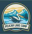 pelican vintage camping badge logo vector image vector image