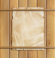 rope paper and wood background vector image vector image