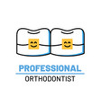 professional orthodontist logo in linear style vector image