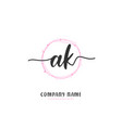 a k ak initial handwriting and signature logo vector image
