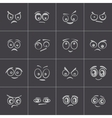 black cartoon eyes set vector image vector image