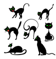 cats in different poses set vector image