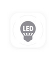 led light bulb icon simple gray pictograph vector image