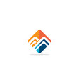 square abstract shape colored company logo vector image