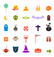 halloween flat icons set vector image