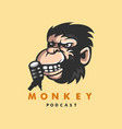 monkey podcast logo vector image vector image