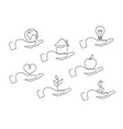 set one line hand vector image
