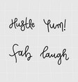 cursive fun words typography set vector image vector image