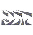 set of 9 asphalt road concepts in perspective vector image