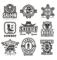 set of wild west logos vector image