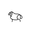 linear stylized drawing of sheep or ram vector image