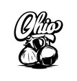 ohio calligraphic inscription with chestnut black vector image vector image