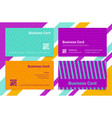 business card geometric wave line ornate colored vector image vector image