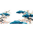 crane birds japanese background with watercolor vector image vector image