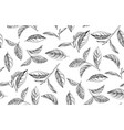 seamless pattern with hand drawn tea leaves vector image vector image