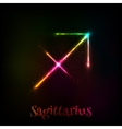 shining neon zodiac sagittarius vector image