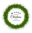 christmas wreath traditional pine round garland vector image vector image