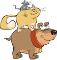 dog cat and mouse vector image