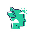 green mind - modern single line icon vector image
