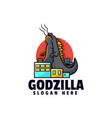logo godzilla simple mascot style vector image