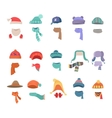 set of clothes for cold weather to boys and girls vector image