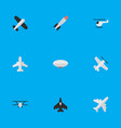 set of simple airplane icons elements aircraft vector image