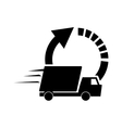 circle arrow and truck van icon vector image