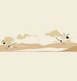 crane bird decoration japanese background vector image vector image