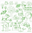 ecology and recycle doodle icons set vector image