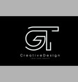 gt g t letter logo design in white colors vector image